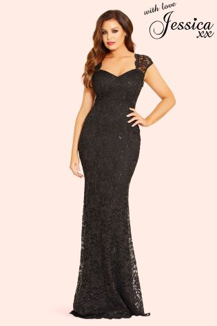 Jessica Wright Sequin Lace Maxi Dress